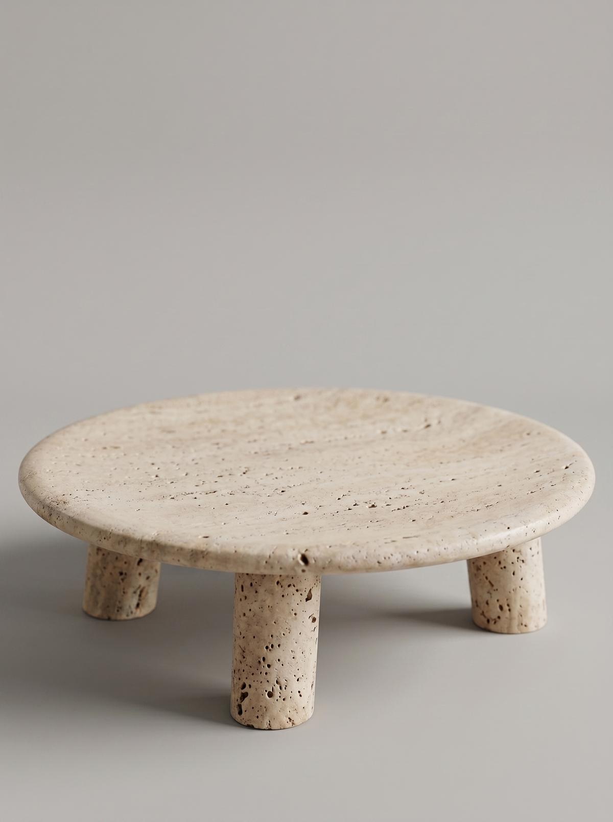 Eos Travertine Pedestal Tray — view 1 of 11